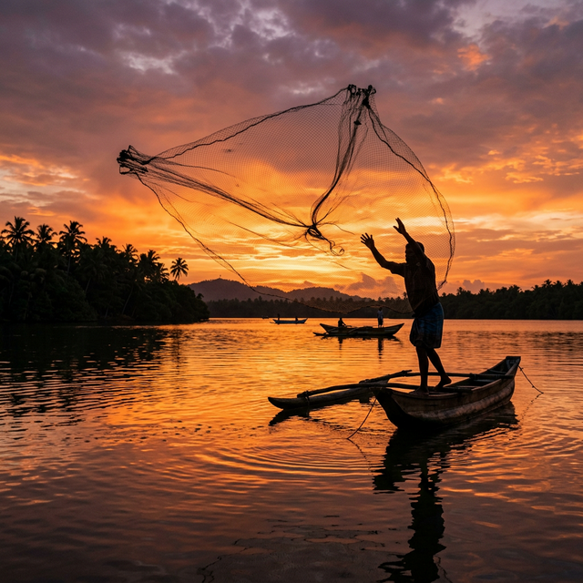 Lagoon Fishing in Bentota
